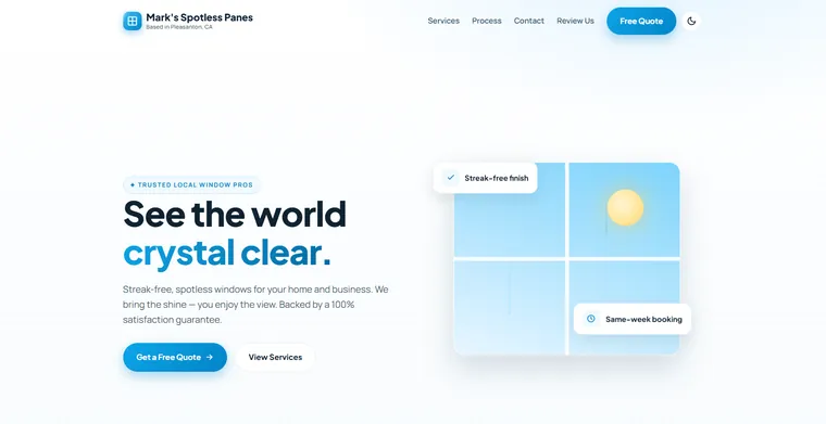 Mark's Spotless Panes website